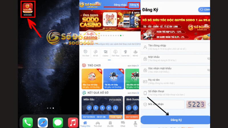 đăng ký sodo66 trên app